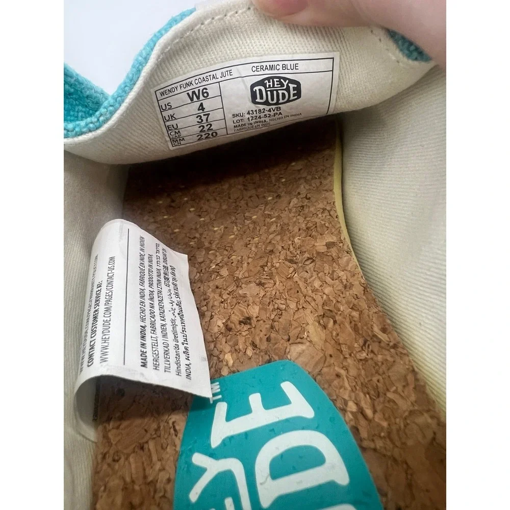 Hey Dude Wendy Funk Coastal Jute Slip On Size 6